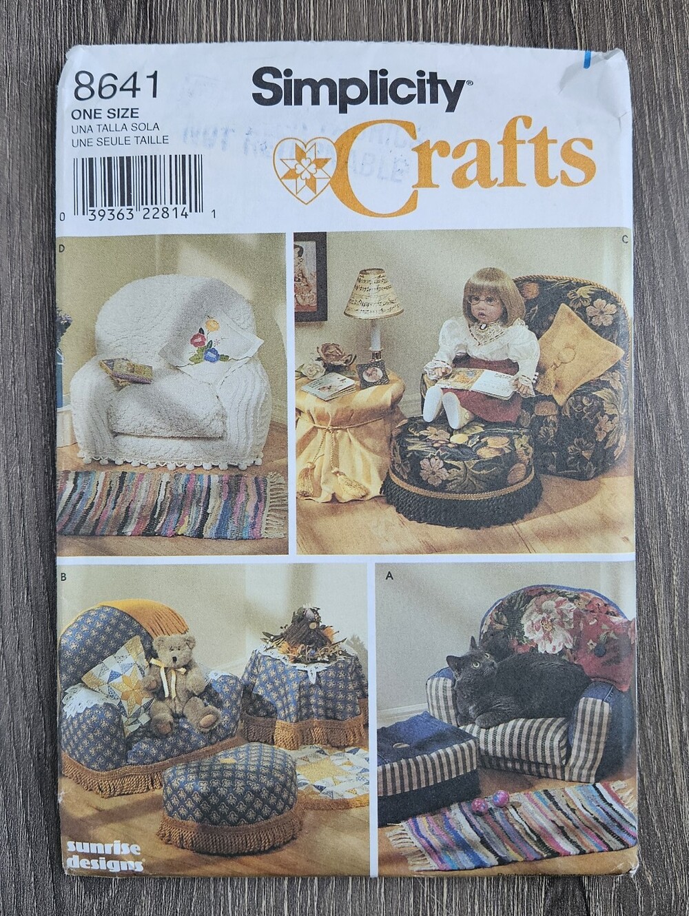 NEW Simplicity 8641 Stuffed Craft Chairs and Accessories Pattern